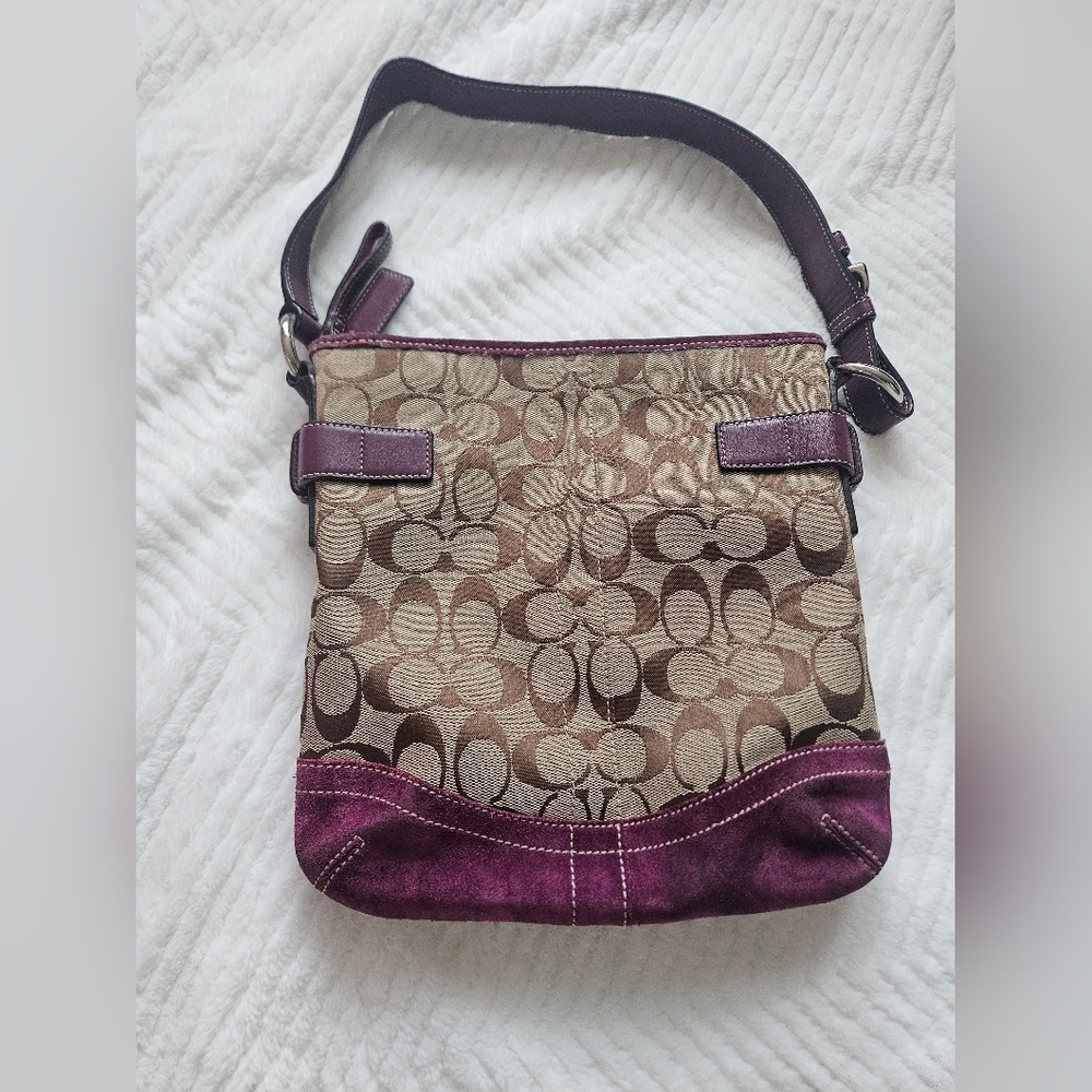 Coach 3577 Signature Jaquard Monogram Logo Shoulder Bag - Picture 5 of 17